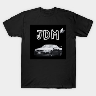 JDM Nissan Skyline Black and White Design T-Shirt